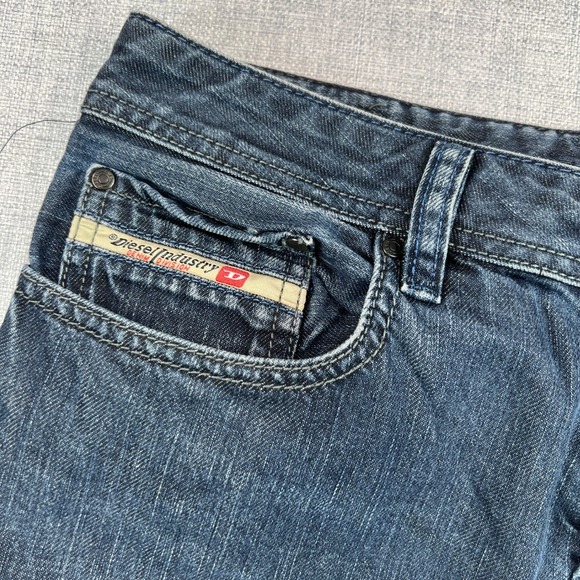 Diesel ZATINY Jeans Mens 30x28.5 Regular Bootcut Distressed Blue Denim 0088Z Y2K - Picture 3 of 13